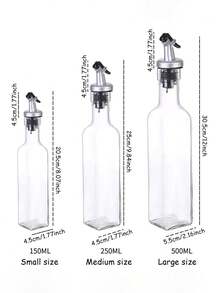1 Pack, Glass Oil Dispenser, Seasoning Bottle, Soy Sauce Vinegar Bottle, Kitchen Oil Bottle, Liquid Seasoning Dispenser, Automatic Flip Leak-Proof, Transparent Glass Material, Healthy, Easy To Clean, Kitchen Cooking Essential, Suitable For Housewarming, Great Gift, Home Cooks, Food Lovers, Multi-Purpose - Multicolor - View 2