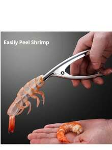 1 件不锈钢虾剥皮器和去筋工具，厨房虾筋去除器，适用于厨房、餐厅、海鲜摊 - 銀色 - 查看 2