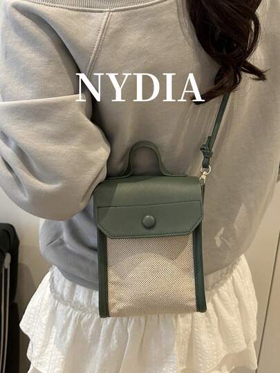 Women's Mini Versatile Casual Color Block Tote Handbag