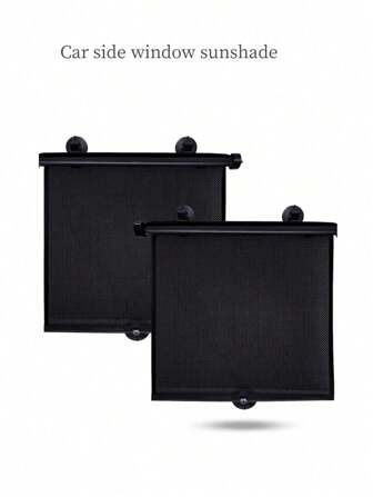 1pc Retractable Automotive Side Window Sunshade, Car Roller Sunshade, UV & Glare Protection, Car Travel Accessory