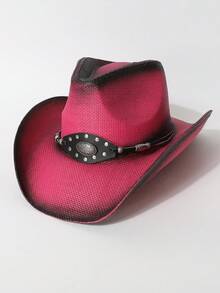 1pc Women's Western Cowboy Hat, Suitable For Beach Sun Protection, Music Festival, Western Cowboy Themed Events, Vintage Parties, Costume Parties, Performances, Daily Wear