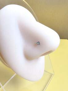 便携式、易于使用的一次性鼻穿孔工具，配有穿孔针 - 白色 - 查看 2