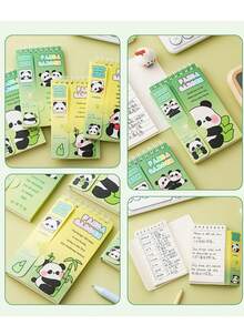 Cuaderno de vocabulario de panda, cuaderno de vocabulario en inglés de dibujos animados, libro de bolsillo portátil, puede cubrir el bolsillo, cuaderno de vocabulario para estudiantes, pequeño regalo, pequeño regalo de recompensa, libreta - Multicolor - Ver 6