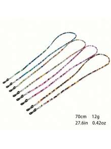 1 Pc Chichain Multi-Color Eyeglass Chain - Prevent Loss, Fashionable Ladies Eyeball Chains, Stylish Eyeglasses Accessories, Durable Eyeglass Strap, Eyeglass Cord
