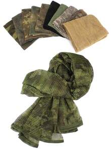 1 Pc Tactical Scarf Camouflage Netting Sniper Veil Men Sports Camo Gun Wrap For Hunting Shooting Wargame Wild Photography Military Outdoor Activities - Multicolor - View 2