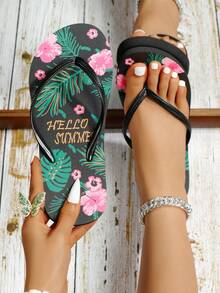 2025 New Fashion Casual Flip Flops Slippers, Women Thong Sandals For Beach & House Use - Black - View 1