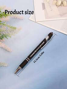 LICVIC 1/2Pcs Personalized Metal Ballpoint Pens, Gift Box, Customized Engraving Text Pens, Black, Suitable As Business Gifts, Advertising Gifts, Holiday Gifts, Company Gifts, School Gifts, Valentine'S Day Gifts, Capacitive Stylus Ballnoint Pen, Fit For All Canacitive Touch Screen Devices
