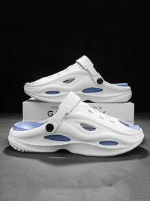 Men's Versatile Soft Slippers, Comfortable Indoor/Outdoor Sandals, Anti-Slip Textured Design, Fashionable Footwear - White - View 12