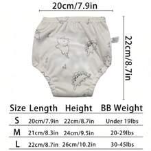 Paquete de 3 pantalones de entrenamiento para ir al baño reutilizables y lavables para niños y niñas pequeños, con patrones de animales lindos, ajuste regular, sin cintura, estiramiento medio, pantalones de pañal de entrenamiento para recién nacidos, material suave para lavar a máquina o a mano - un gran regalo para baby shower para varias ocasiones