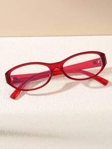 1pc Solid Color Retro Oval Millennium Style Sexy PC (Polycarbonate) Fashion Glasses, Suitable For Daily Use In Spring And Summer