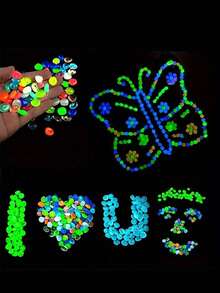 500pcs/200pcs/50pcs Colorful Glow In The Dark Pebbles, Aquarium Decor Landscaping Ornaments, Super Bright Luminous Stones, Suitable For Fish Tank And Turtle Habitat, Artificial Glowing Rocks, Applicable For Aquarium Garden Pathway, Glowing Gravel Yard And Walkway Decoration, DIY Luminous Stones (Random Color) - Multicolor - View 5