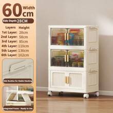 Folding Multilayer Storage Cabinet, Living Room Snacks Toys Organizer Shelf, Home Storage Wardrobe Closet