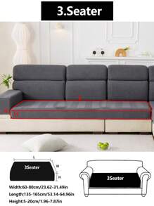 1 pieza Funda de sofá elástica resistente a las manchas y salpicaduras con cobertura total para cojín de asiento de sofá, lavable a máquina, anti polvo y suciedad, apta para sofás en forma de L y de 1/2/3/4 plazas en dormitorio/sala de estar, apto para mascotas