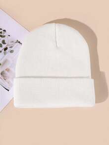 1 pieza Gorro de punto sin ala, gorro de invierno unisex cálido para actividades al aire libre - Multicolor - Ver 15