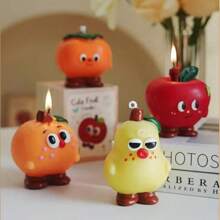 Fruit Scented Candles Accompanied By Gifts Cartoon Cute And Funny Fruit Candles Handmade Scented Candles Scented Soybean Wax Candles Birthday Candle Party Home Decoration Halloween Christmas Anniversaries Wedding Photo Props Home Decoration Gifts Valentine's Day Accompanied By Gifts And Other Occasions