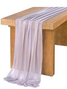 1pc Multicolor Chiffon Table Cloth, Wedding Table Decor, Transparent Extra Long Chiffon Table Cloth With Silver Glitter, Boho Style Table Cloth, Soft Gauze Tablecloth Suitable For Wedding Party, Baby Shower, Bridal Shower, Valentine's Day, Easter, Thanksgiving, Christmas, New Year, Tea Party, Anniversary, Holiday And Other Special Occasions