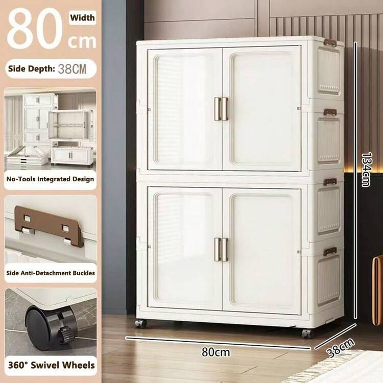 5/4/3/2/1 Layer Easy Install Wardrobe Thicker Storage Cabinet Home Food Organization Box Clothes Closet - Multicolor - View 28