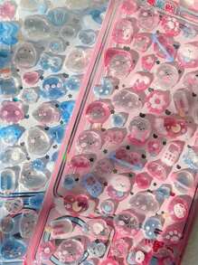 1pc 3D Cartoon Animal Waterproof Transparent Crystal Decorative Sticker, Can Decorate Stationery, DIY Phone Cases, Laptops,School Supplies,Back To School