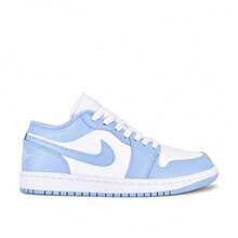 Nike Air Jordan 1 Low White Aluminum DC0774-142 Women's Fashion Sneaker New - Xanh và trắng - Xem 3