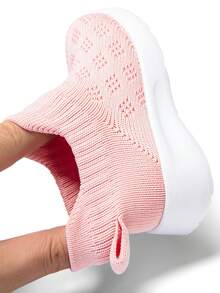 Infant Non-Slip Breathable Checkered Fabric Athletic Shoes, All Season - Pink - View 11