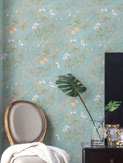 44.5*100cm Peel Stick Wallpaper Roll Vinyl Material ative Self Adhesive Home Bohemian Vintage Bloemen Pattern Bedroom, Living Room, Kitchen, Bureau view 7