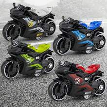 1pc Zinc Alloy Interactive Pull Back Motorcycle Toy - Extreme Detail Imitation, Exquisite Holiday Gift. It Can Also Be Collected And Displayed, As A Christmas Gift, For Collection,Back To School - Multicolor - View 4