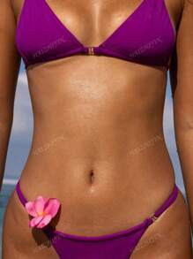 Conjunto de bikini sexy 2025, estilo europeo y americano con espalda con doble tela de unicolor y división para mujeres