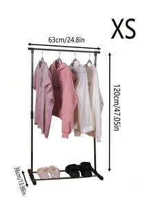 1pc Floor Standing Coat Rack, Bedroom Compact Clothes Hanger Rack With Shelves, Multi-Layer Storage For Living Room, Mobile & Multifunctional Design Indoor And Balcony Drying Rack - Multicolor - View 10