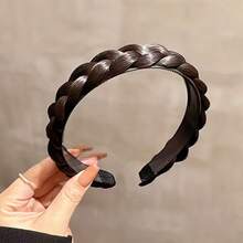 1件装防滑鱼骨辫假发辫一体式头带头饰女士辫子油炸面团扭辫头带洗脸修剪发束，发带，发箍头带发饰头饰