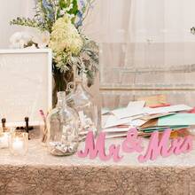 3 件白色/金色/粉色/原木先生和夫人木标志套装 - 非常适合婚宴、宾客桌和家居装饰、婚礼桌面摆件、婚礼配饰、婚前照片道具、婚房装饰、墙面装饰，含 25 个固定内核 - 彩色 - 查看 7