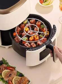 1 Set Kitchen Barbecue Rack, Small Grill Rack With 24 Skewers And 3 Grill Plates, Made Of Stainless Steel, Scratch-Resistant, Suitable For Air Fryer, Multi-Function Pot Stand, Tableware Rack, Outdoor Picnic Cookware Rack, Home Party Grill Stand, Applicable For Kitchen And Dining Room