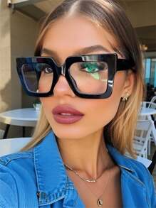 Shades Basics Modern Simple Style Square Plastic 4pcs Women Anti-Blue Light Glasses Fashion Eyeglasses,For Back To School Reading Watch Tv Appointment Outfits Street-Photography Accessories Suitable For All Face Shapes