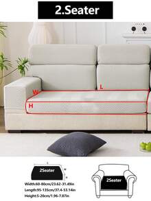 1件装四季通用弹力沙发套，防水防滑加厚沙发座垫套，可机洗，浅灰色，宠物友好，适用于卧室和客厅的L型及1/2/3/4座沙发，绒面面料 - 淺灰色 - 查看 15