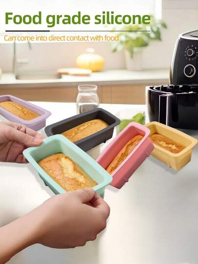 1 pieza Mini molde de silicona para hornear pan de molde, molde pequeño para hornear pasteles, molde rectangular hecho a mano para jabón. Adecuado para hornear pasteles, tartas de queso. Se puede usar en horno, microondas, refrigerador y lavavajillas. Suave y duradero, fácil de desmoldar, reutilizable, disponible en varios colores (este producto no es de tamaño estándar, es una versión mini, confirme las dimensiones del producto antes de la compra)