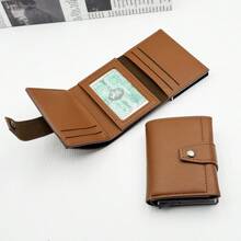 Husă pentru carduri RFID din aluminiu la modă pentru bărbați 1 bucată, portofel pentru carduri cu blocare magnetică cu sloturi multiple