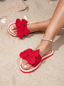 Summer Elegant, Classic, Minimalist Fashion Ladies Plastic Slippers With Anti-Skid Outdoor Beach Decals - Red - View 8