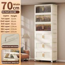 Folding Multilayer Storage Cabinet, Living Room Snacks Toys Organizer Shelf, Home Storage Wardrobe Closet