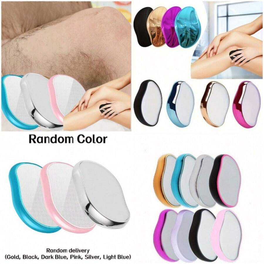 Facial Epilator Hair Removal Painless Hair Removal Physical Epilator Reusable Women's Leg Manual Hair Removal - No Shaving Required Magical Crystal Glass Hair Removal Tool, Washable Nano Glass Artifact - Blue - View 1
