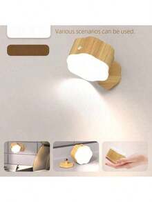 Lampada da lettura creativa con protezione per gli occhi, tocco sensibile e rotazione, lampada da comodino magnetica USB, luce notturna portatile