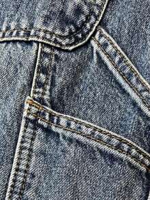 Men's Non-Elastic Summer Waist Fashion Jeans, Youth Popular Straight Washed Five-Point Denim Shorts - Màu xanh lam - Xem 6