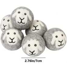 1/3pcs,Packed With High-Quality Organic Drying Balls - Grey Sheep Design, Reusable Fabric Softener For Laundry, High Quality Washing Machine Accessories