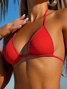 Modisches 3-teiliges Bikini-Set mit Trägerhalsausschnitt für Strandurlaub, sexy für Frauen