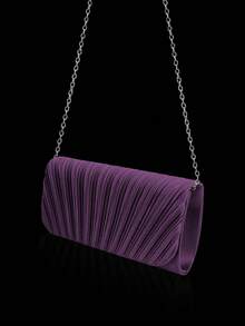 Shiny Fashion Elegant Casual Envelope Evening Bag, Charming Luxurious Refined Small Square Crossbody Bag, Suitable For Women, Students, White-Collar, Brides, As Wedding, Women's Birthday Party, Prom, Formal Dinner Clutch - Perfect Gift For Ladies - Purple - View 7