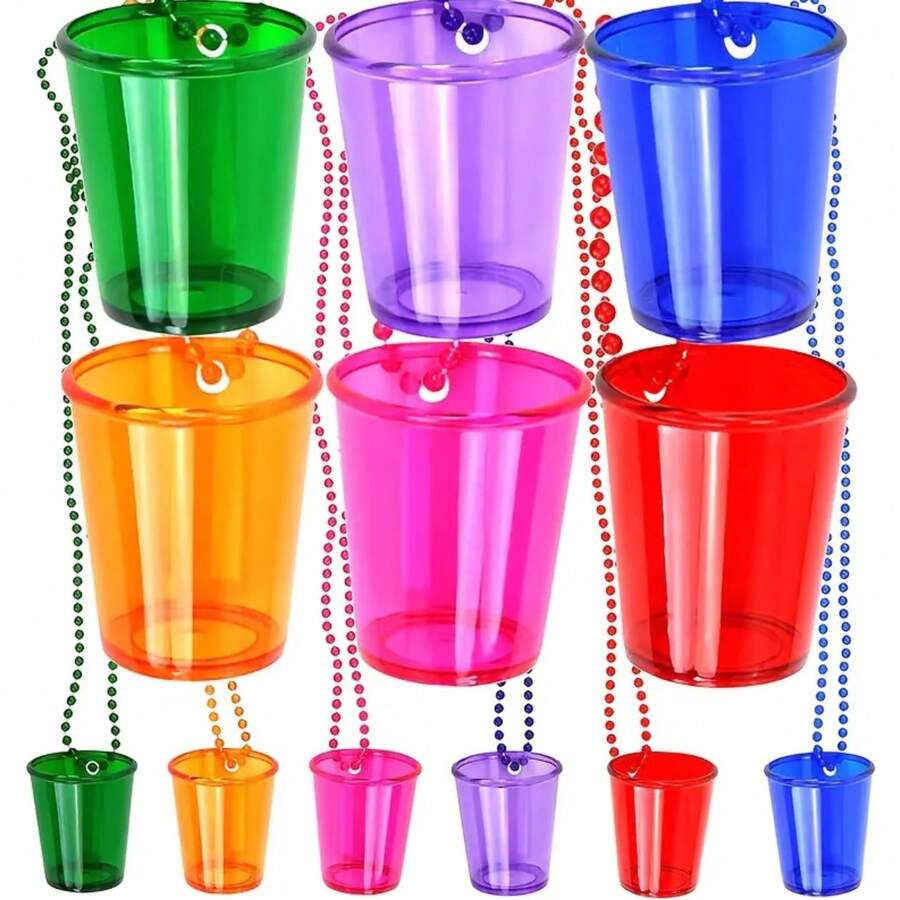 Colorful Plastic Cup Bead Necklaces - Ideal For Weddings, Birthdays, Christmas, Halloween, And More - Frameless, No Electricity Needed, Party Accessory | Vibrant Party Accessory | Plastic Construction, Party Necklace