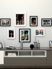 7pcs Minimalist Art Photo Frame Set, Photo Wall Collage For Living Room & Hallway, Comes With Prints, No Drilling Required, Great Gift - Multicolor - View 13