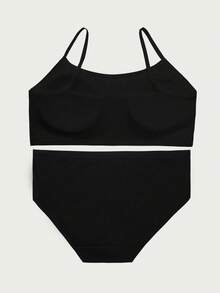 4 Sets Of Mixed Color Girls Puberty Training Bra Crop Top + Panty 2 Pieces Set, Comfortable Underwear Set For Tween Girls Spring/Summer