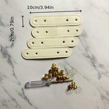 4pcs New Buckle DIY Handmade Weaving Bag, Wallet Craft Accessories - Dual Hole PU Material Belt Replacement Buckle, Handbag Gift Making