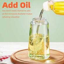 1pc, 2-In-1 Spraying Oil Bottle - Pouring Oil Bottle, Large Capacity Glass Bottle, Multi-Purpose For Home Kitchen - Black - View 6