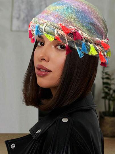 Retro Unisex Tasseled Headband, Twisted Turban, Braided Cap For Men, Personalized Hair Care Twist Braid Cap For Women