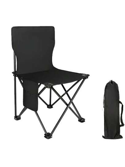 Outdoor Camping Black Casual Chair, Minimalist & Practical Multipurpose Design